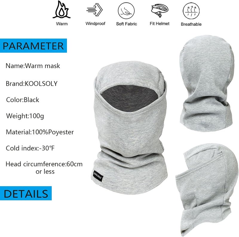 KOOLSOLY Ski Mask Balaclava Cold Weather Warm and Fleece Face Mask Neck Warmer Full Face Mask for Men&Women - Image 5